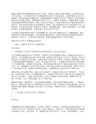 2024年地质矿产勘查局地质队安全生产工作总结