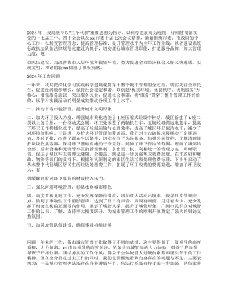 2024年城管局工作总结