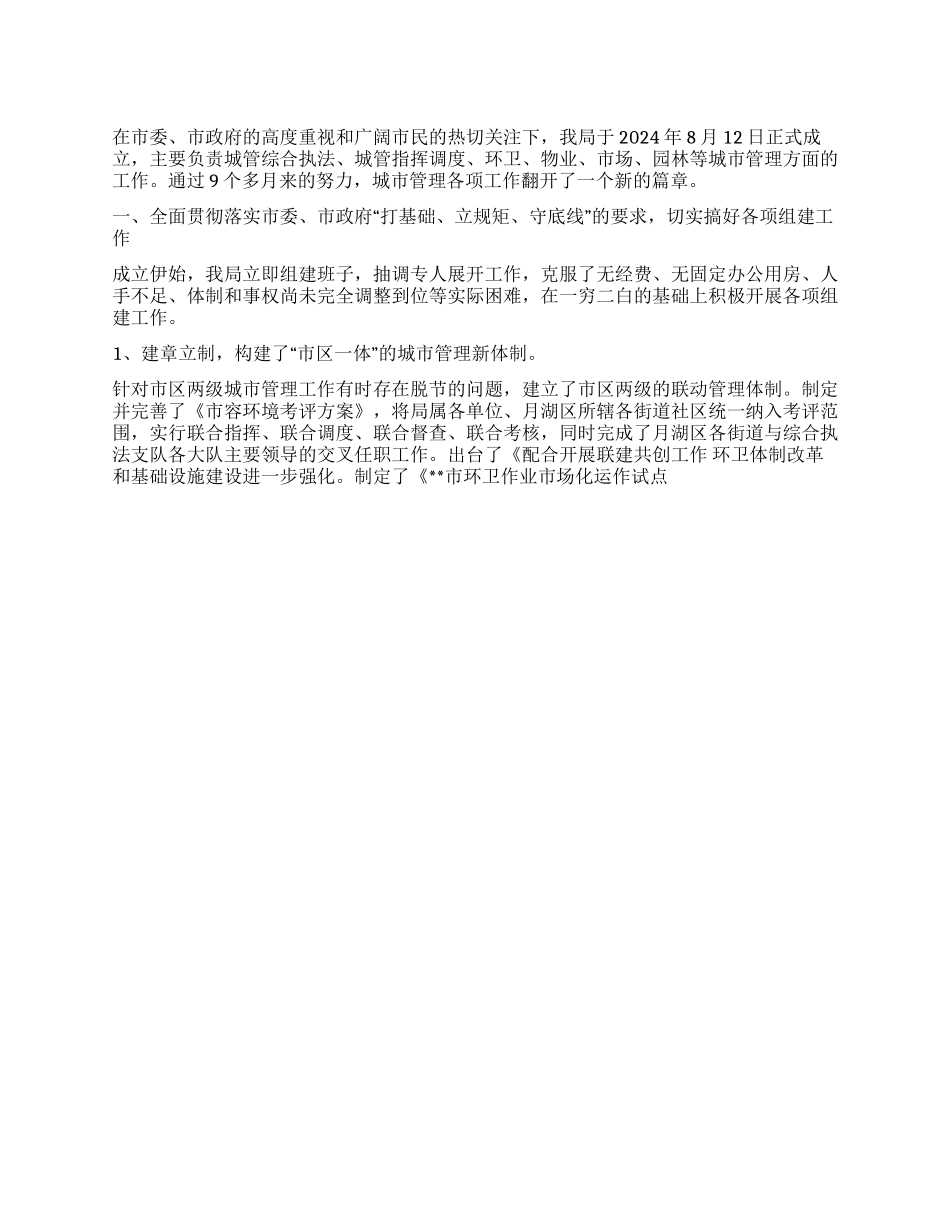 2024年城管部门述职报告_第1页