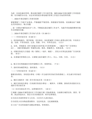 2024年城管目标管理责任书范文