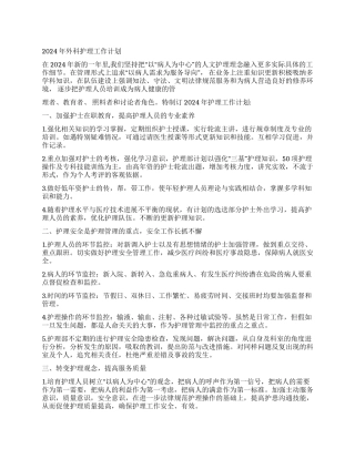 2024年外科护理工作计划
