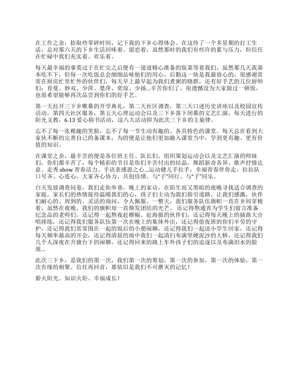 2024年大学生三下乡心得体会_第1页