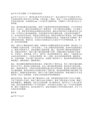 2024年大学生暑期三下乡实践活动总结