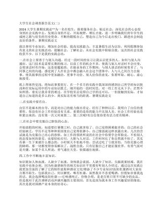 2024年大学生社会调查报告