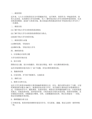 2024年奶茶店市场调查报告