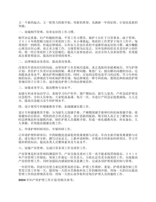 2024年妇产科护理工作计划