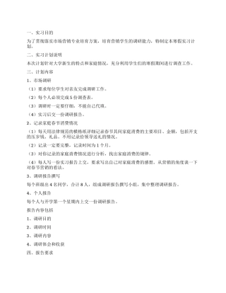 2024年寒假实习计划
