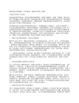 2024年小学少先队大队部工作总结