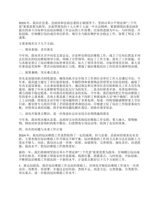 2024年局综治维稳工作总结范文