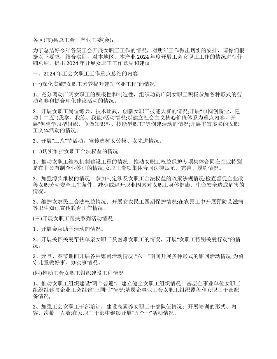 2024年市区工会女职工工作总结_第1页