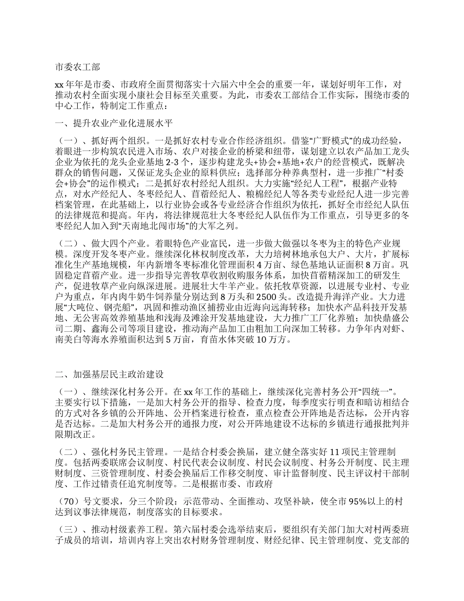 2024年市委农工部工作计划_第1页