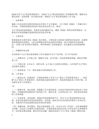 2024年市局五五普法验收工作方案