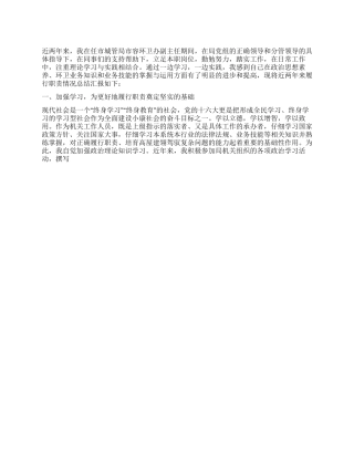 2024年市容环卫办副主任述职报告