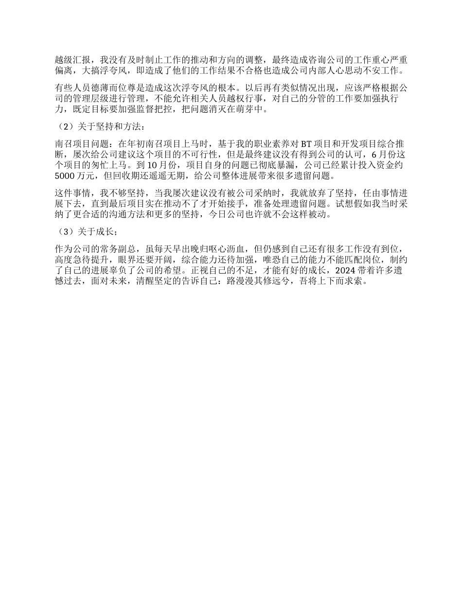 2024年常务总经理个人述职报告_第2页