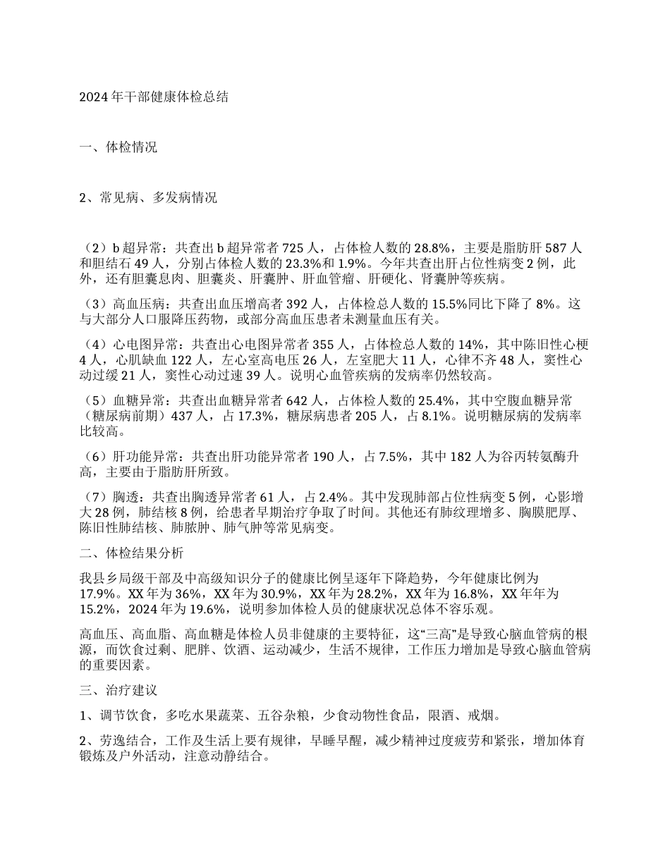 2024年干部健康体检总结_第1页