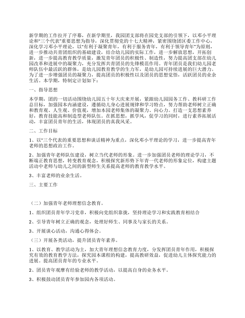 2024年幼教团支部工作计划_第1页