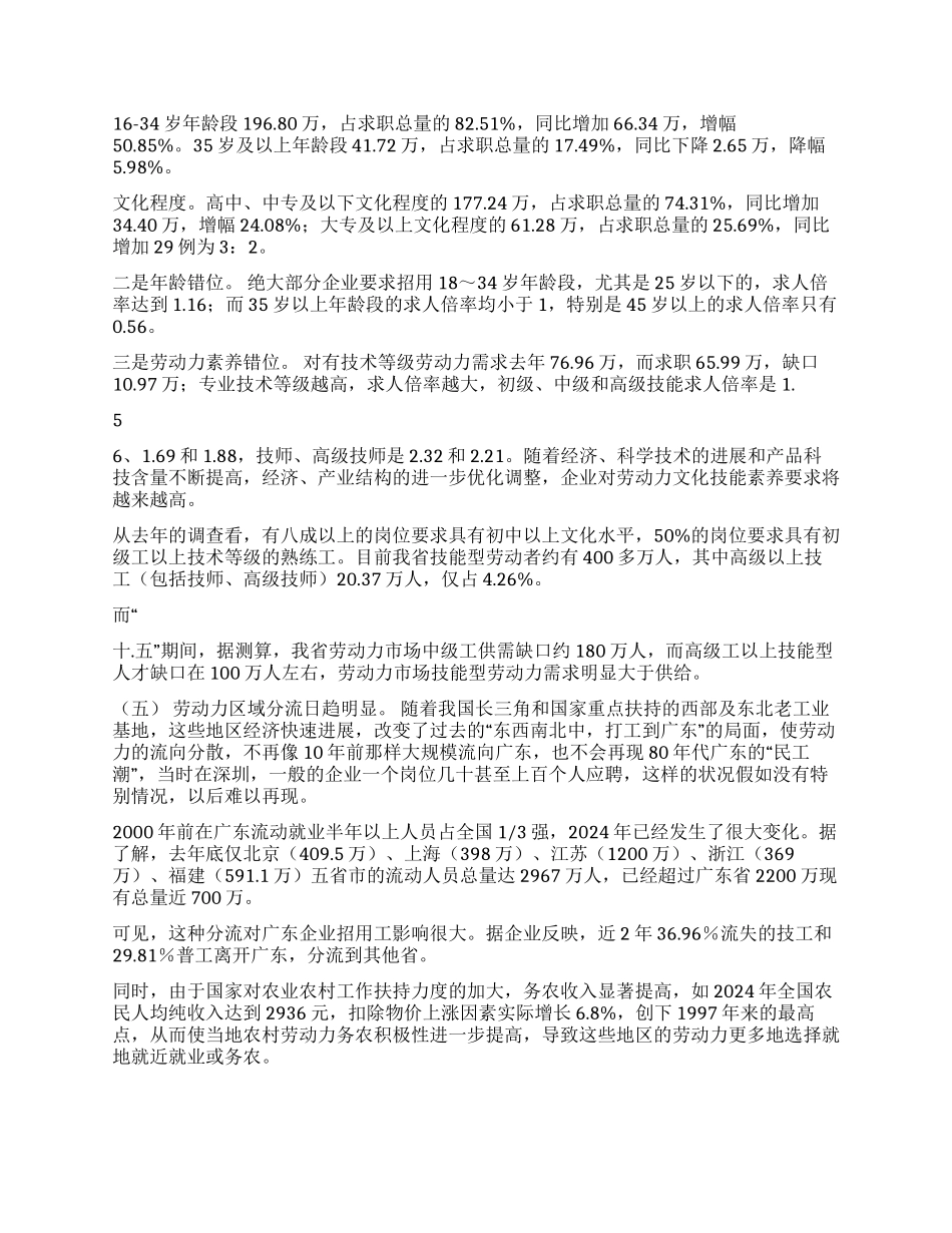 2024年广东劳动力市场供求分析_第2页