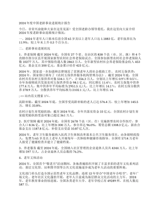 2024年度中国老龄事业发展统计报告