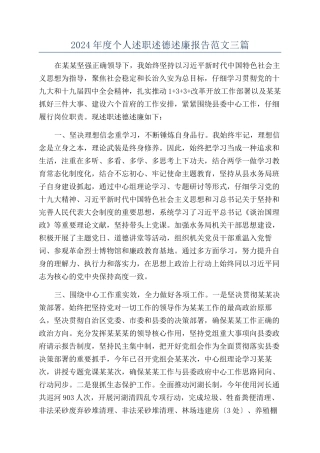 2024年度个人述职述德述廉报告范文三篇