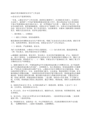 2024年度乡镇政府安全生产工作总结