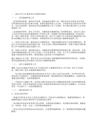 2024年度公共卫生服务工作总结