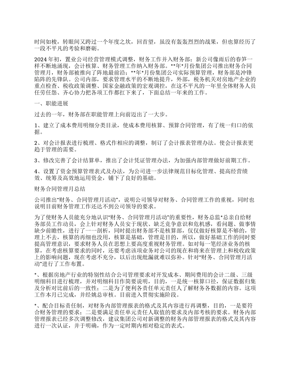 2024年度公司财务审计工作年终总结_第1页