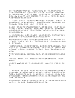 2024年度共青团工作规划