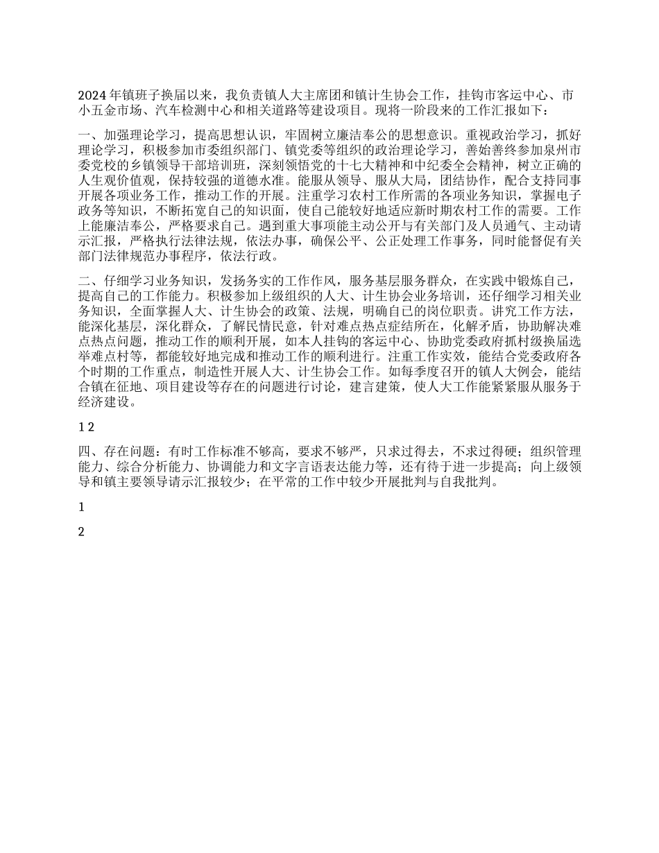 2024年度农村乡镇干部述职述廉报告_第1页