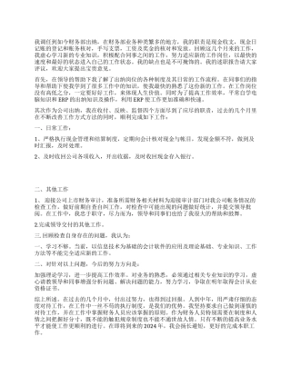 2024年度出纳工作总结