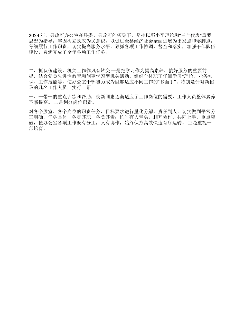 2024年度县政府办公室主任述职报告_第1页