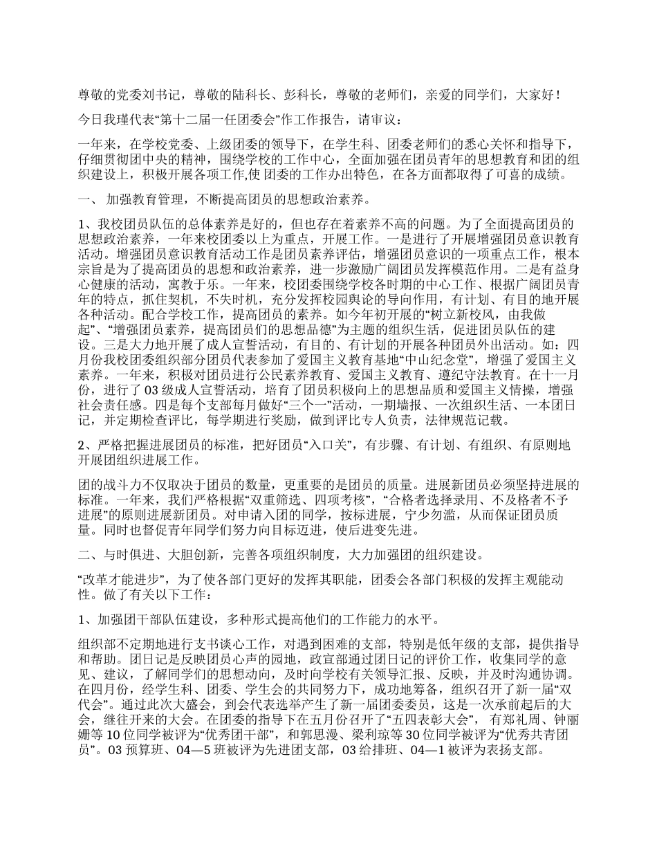 2024年度团委工作总结报告_第1页