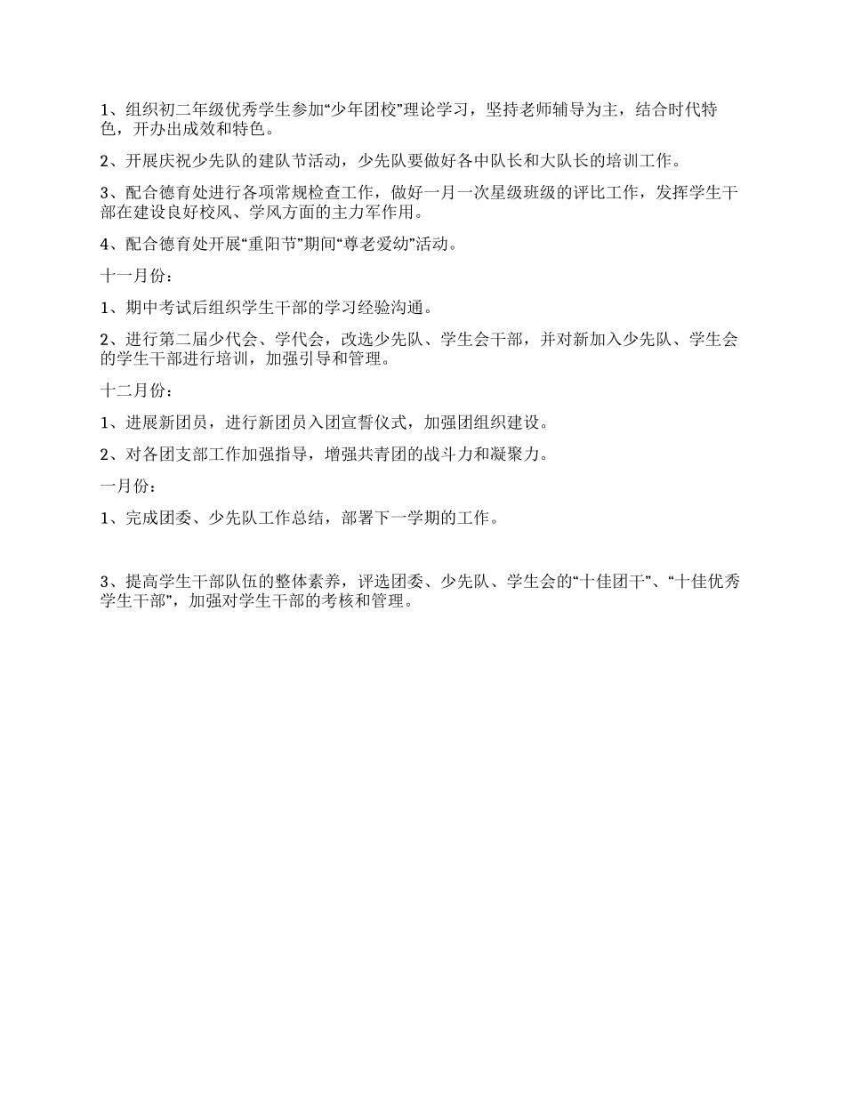 2024年度学校团委少先队工作计划_第2页