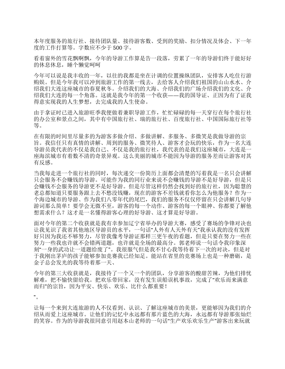 2024年度导游工作总结_第1页