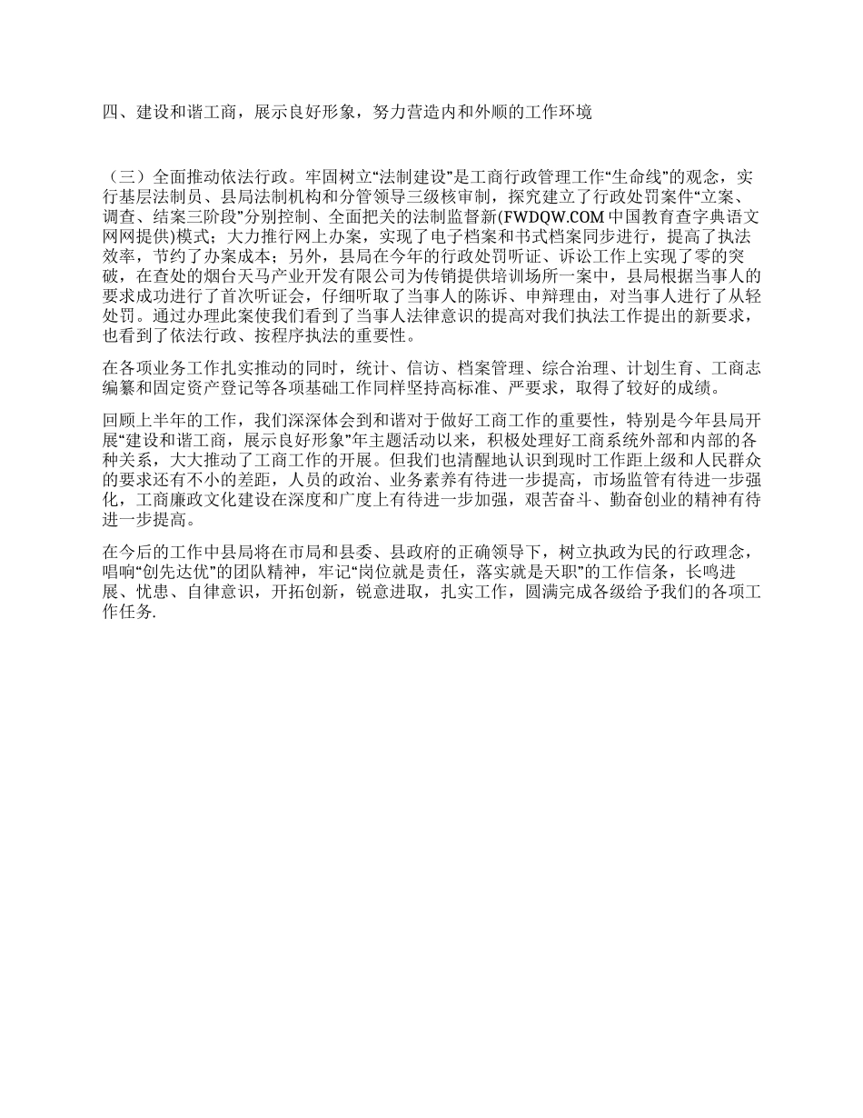 2024年度工商局上半年工作总结_第3页