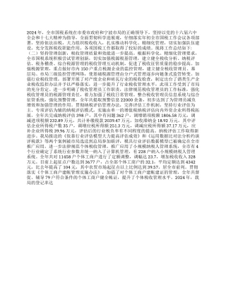 2024年度市国税工作总结