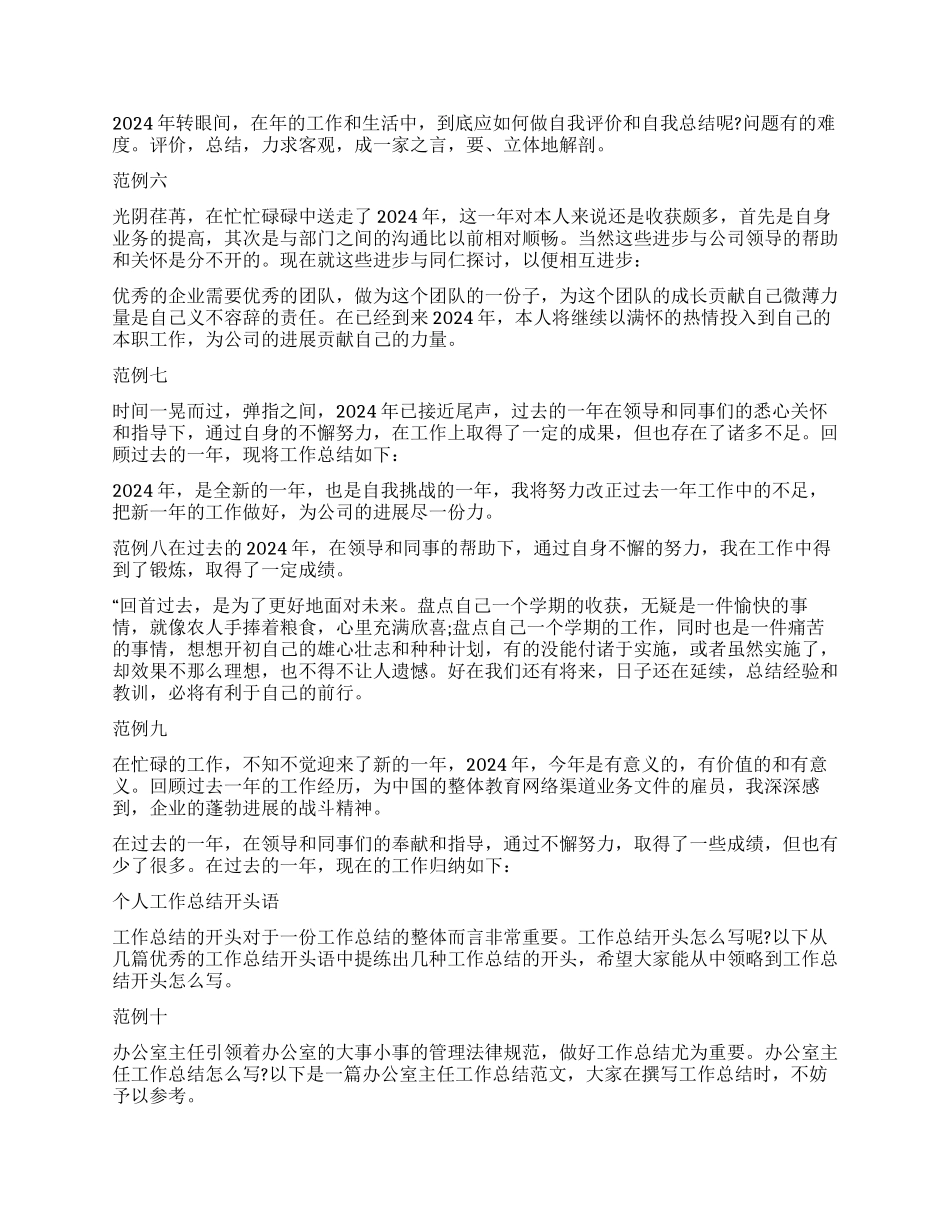 2024年度总结开头范文集锦_第2页