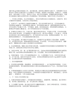 2024年度新农村建设工作总结