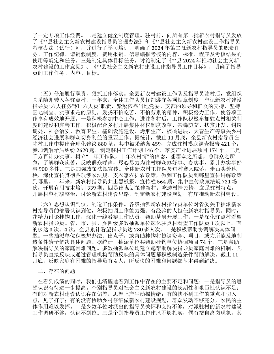 2024年度新农村建设指导员工作队办公室工作总结_第2页