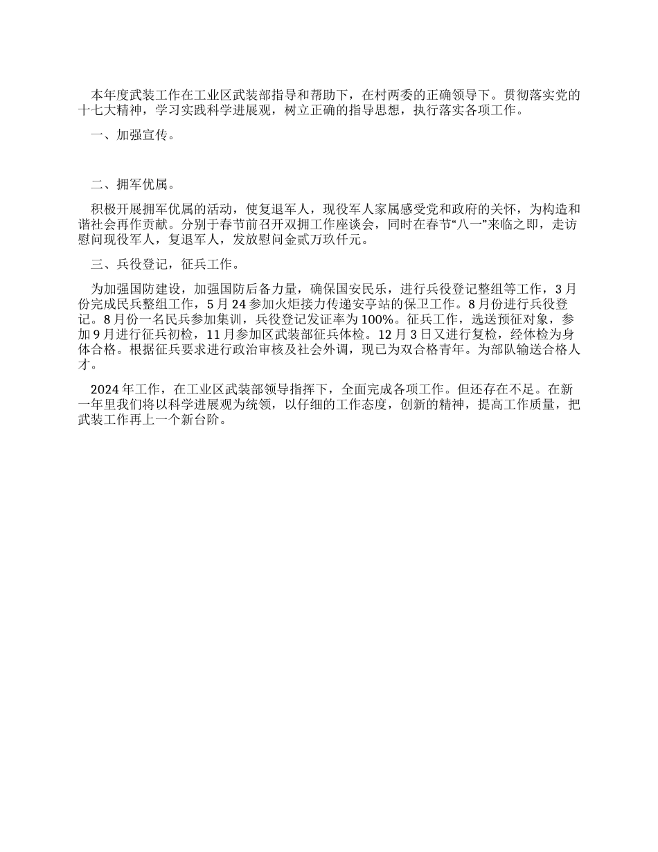 2024年度武装工作总结_第1页