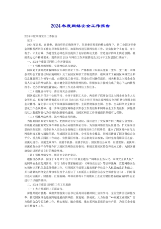 2024年度网络安全工作报告