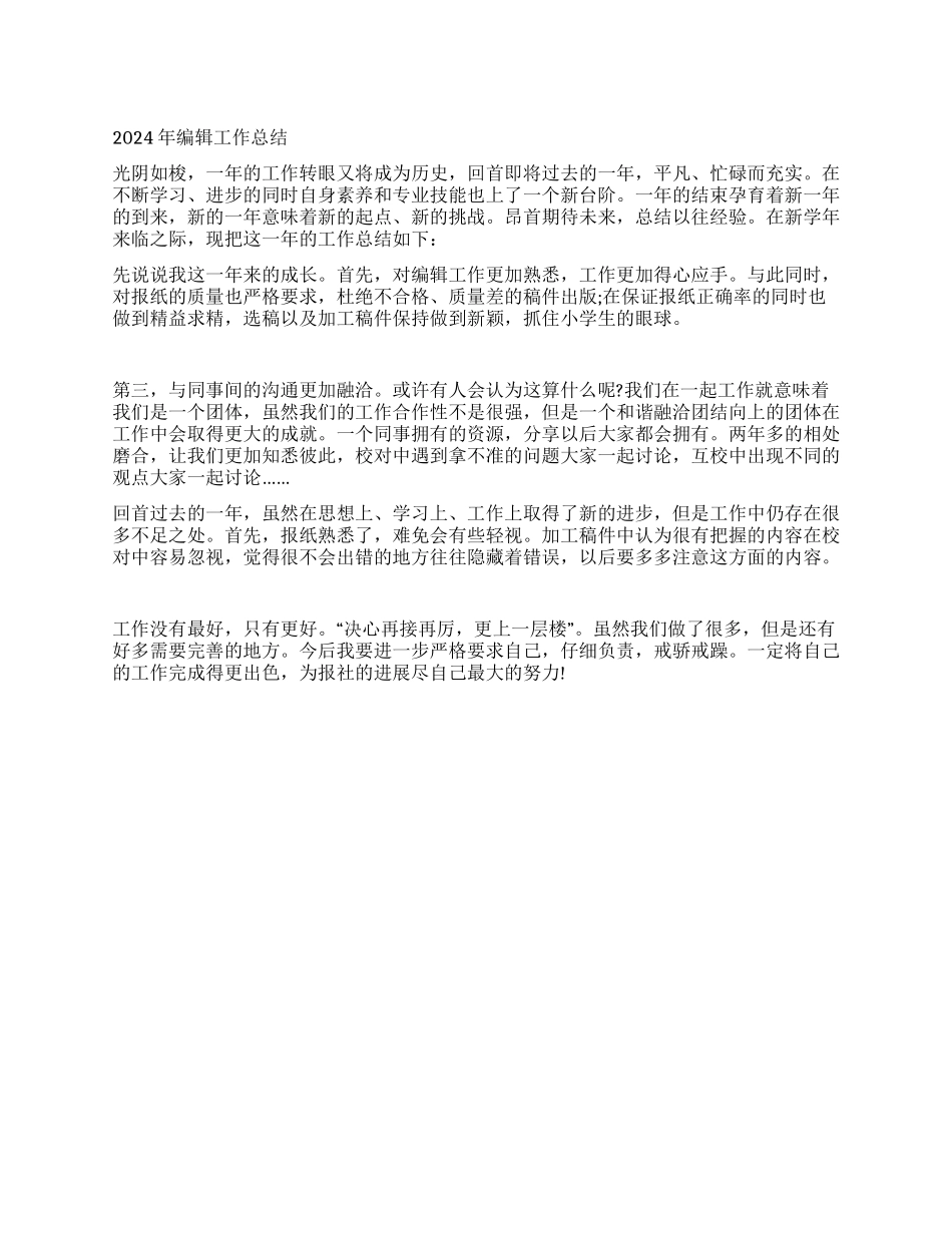 2024年度编辑工作总结范文_第1页