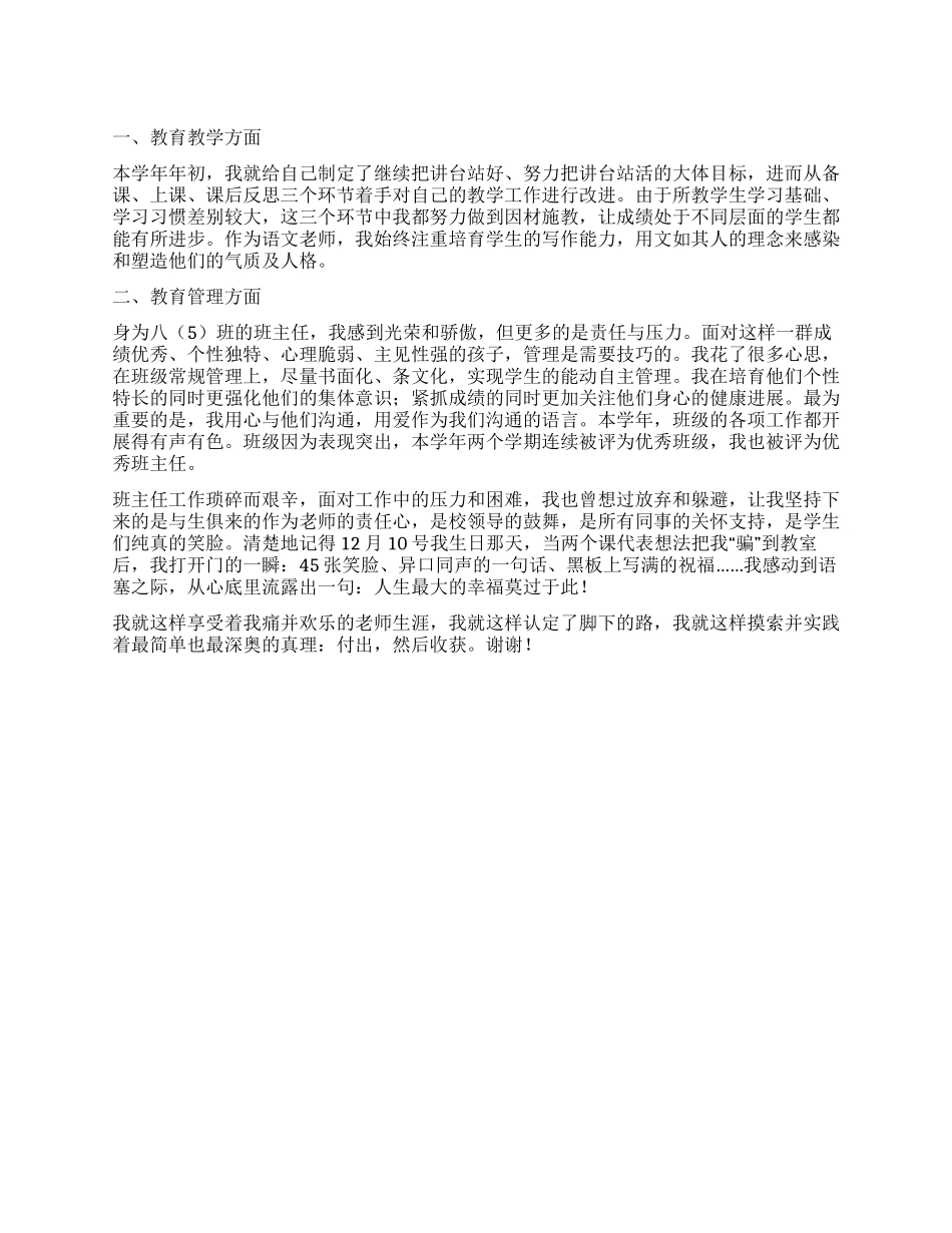 2024年度青年教师个人年度工作总结_第1页