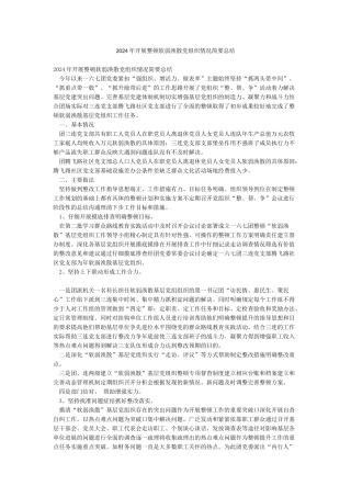 2024年开展整顿软弱涣散党组织情况简要总结