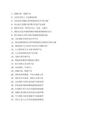 2024年开展清剿火患战役工作标语
