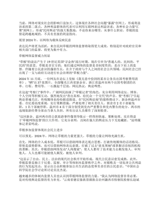 2024年强化草根网络监督力量探讨