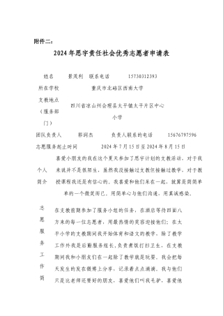 2024年思宇责任社会优秀志愿者-景茂利