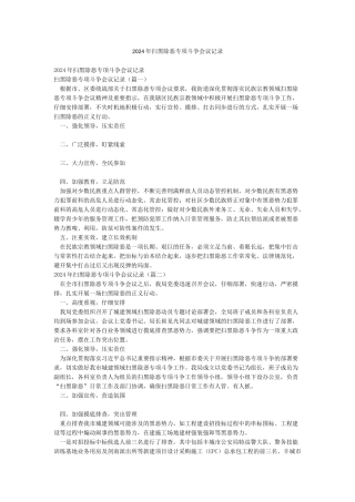 2024年扫黑除恶专项斗争会议记录