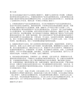 2024年支部工作总结