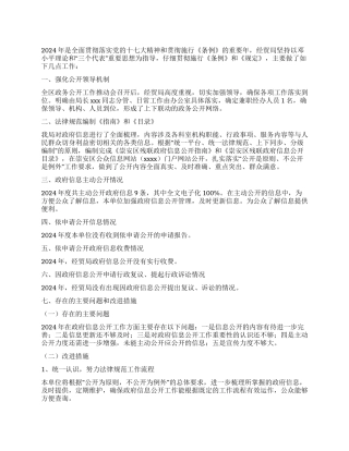 2024年政务信息公开工作汇报