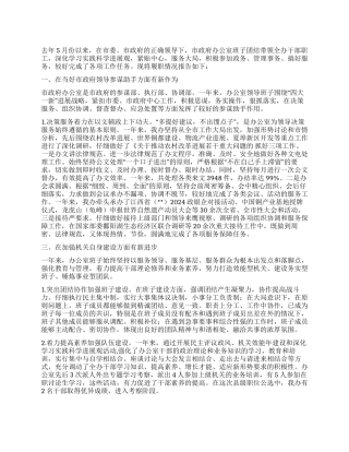 2024年政府办述职报告